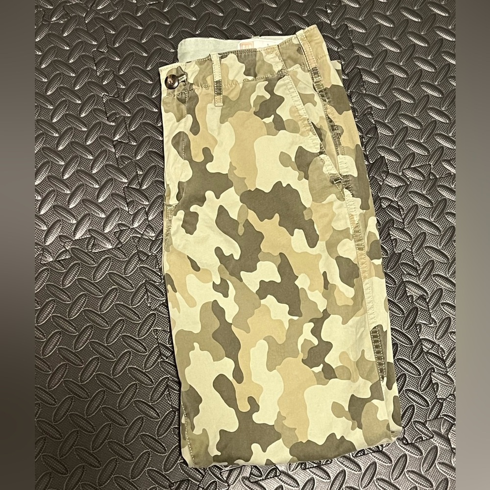 Gap Straight Khaki High Rise Camo Pants Womens Size 8 Green Chino Twill - Picture 8 of 8